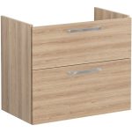 VitrA Root Flat 80cm 2 Drawer Washbasin Unit - Natural Oak