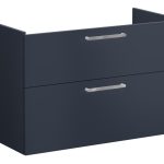 VitrA Root Flat 100cm 2 Drawer Washbasin Unit - Matt Dark Blue