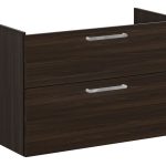 VitrA Root Flat 100cm 2 Drawer Washbasin Unit - Walnut