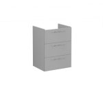 VitrA Root Flat 60cm 3 Drawer Washbasin Unit - Matt Rock Grey