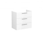VitrA Root Flat 80cm 3 Drawer Washbasin Unit - High Gloss White