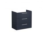VitrA Root Flat 80cm 3 Drawer Washbasin Unit - Matt Dark Blue