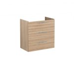 VitrA Root Flat 80cm 3 Drawer Washbasin Unit - Natural Oak