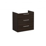 VitrA Root Flat 80cm 3 Drawer Washbasin Unit - Walnut