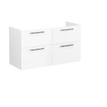 VitrA Root Flat 120cm 4 Drawer Washbasin Unit - High Gloss White