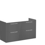 VitrA Root Flat 120cm 4 Drawer Washbasin Unit - Anthracite High Gloss