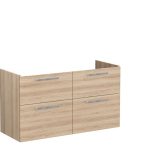 VitrA Root Flat 120cm 4 Drawer Washbasin Unit - Natural Oak
