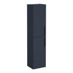 VitrA Root Flat 40cm 2 Door Tall Unit (LH Hinge) - Matt Dark Blue