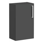 VitrA Root Flat 40cm 1 Door Slim Lower/Base Unit (LH Hinge) - Matt Storm Grey