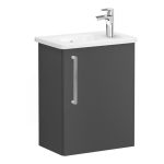 VitrA Zentrum Compact 45cm 1 Door W/H Washbasin Unit (RH Hinge) - Matt Storm Grey