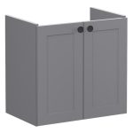 VitrA Root Classic 60cm 2 Door Wall Hung Slim Washbasin Unit - Matt Grey