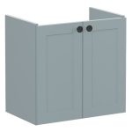 VitrA Root Classic 60cm 2 Door Wall Hung Slim Washbasin Unit - Matt Fjord Green