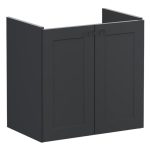 VitrA Root Classic 60cm 2 Door Wall Hung Slim Washbasin Unit - Matt Graphite