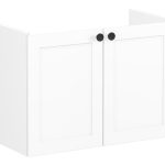 VitrA Root Classic 80cm 2 Door Wall Hung Slim Washbasin Unit - Matt White
