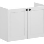 VitrA Root Classic 80cm 2 Door Wall Hung Slim Washbasin Unit - Matt Light Grey