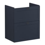 VitrA Root Classic 60cm 2 Drawer Slim Washbasin Unit - Matt Dark Blue