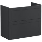 VitrA Root Classic 80cm 2 Drawer Slim Washbasin Unit - Matt Graphite