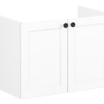 VitrA Root Classic 80cm 2 Door Wall Hung Washbasin Unit - Matt White