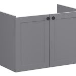 VitrA Root Classic 80cm 2 Door Wall Hung Washbasin Unit - Matt Grey