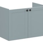 VitrA Root Classic 80cm 2 Door Wall Hung Washbasin Unit - Matt Fjord Green