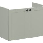 VitrA Root Classic 80cm 2 Door Wall Hung Washbasin Unit - Matt Retro Green