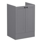 VitrA Root Classic 60cm 2 Door Floor Standing Washbasin Unit - Matt Grey