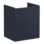 VitrA Root Classic 60cm 2 Drawer Washbasin Unit - Matt Dark Blue