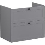 VitrA Root Classic 80cm 2 Drawer Washbasin Unit - Matt Grey
