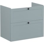 VitrA Root Classic 80cm 2 Drawer Washbasin Unit - Matt Fjord Green