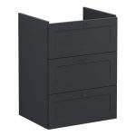 VitrA Root Classic 60cm 3 Drawer Washbasin Unit - Matt Graphite
