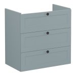 VitrA Root Classic 80cm 3 Drawer Washbasin Unit - Matt Fjord Green