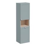 VitrA Root Classic 40cm 2 Door Semi-Tall Unit w/Laundry Basket (RH Hinge) - Matt Fjord Green