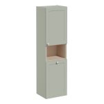 VitrA Root Classic 40cm 2 Door Semi-Tall Unit w/Laundry Basket (RH Hinge) - Matt Retro Green