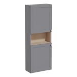 VitrA Root Classic 55cm 2 Door Semi-Tall Unit (LH Hinge) - Matt Grey