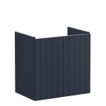 VitrA Root Groove 60cm 2 Door Wall Hung Slim Washbasin Unit - Matt Dark Blue