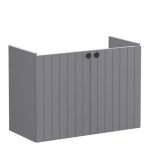 VitrA Root Groove 80cm 2 Door Wall Hung Slim Washbasin Unit - Matt Grey