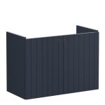 VitrA Root Groove 80cm 2 Door Wall Hung Slim Washbasin Unit - Matt Dark Blue
