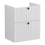 VitrA Root Groove 60cm 2 Drawer Slim Washbasin Unit - Matt Light Grey