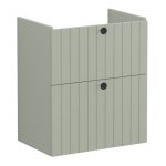 VitrA Root Groove 60cm 2 Drawer Slim Washbasin Unit - Matt Retro Green