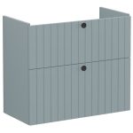 VitrA Root Groove 80cm 2 Drawer Slim Washbasin Unit - Matt Fjord Green