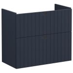 VitrA Root Groove 80cm 2 Drawer Slim Washbasin Unit - Matt Dark Blue