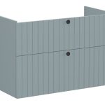 VitrA Root Groove 100cm 2 Drawer Washbasin Unit - Matt Fjord Green