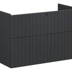 VitrA Root Groove 100cm 2 Drawer Washbasin Unit - Matt Graphite