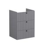 VitrA Root Groove 60cm 3 Drawer Washbasin Unit - Matt Grey
