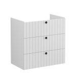 VitrA Root Groove 80cm 3 Drawer Washbasin Unit - Matt Light Grey