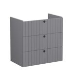 VitrA Root Groove 80cm 3 Drawer Washbasin Unit - Matt Grey