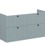 VitrA Root Groove 120cm 4 Drawer Washbasin Unit - Matt Fjord Green