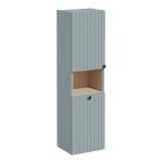 VitrA Root Groove 40cm 2 Door Semi-Tall Unit w/Laundry Basket (LH Hinge) - Matt Fjord Green