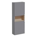 VitrA Root Groove 55cm 2 Door Semi-Tall Unit (LH Hinge) - Matt Grey