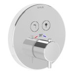 VitrA Aquacontrol Round Concealed Thermostatic 2-Way Bath Mixer - Chrome